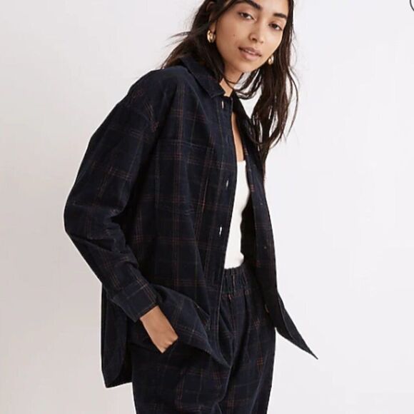 MADEWELL Corduroy Kentwood Oversized Button Up Shirt Jacket Size Medium - Picture 1 of 6